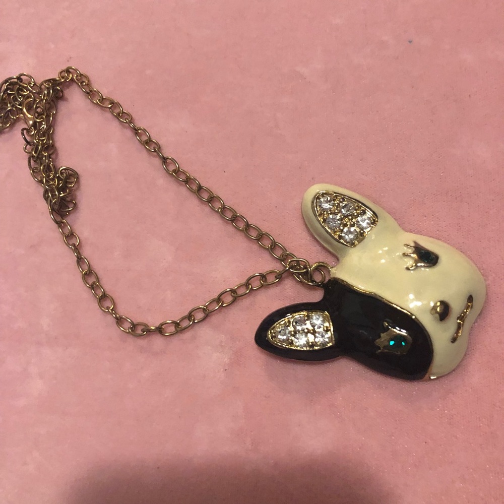 Pug enamel pendant long necklace cartoon funky - Picture 3 of 3